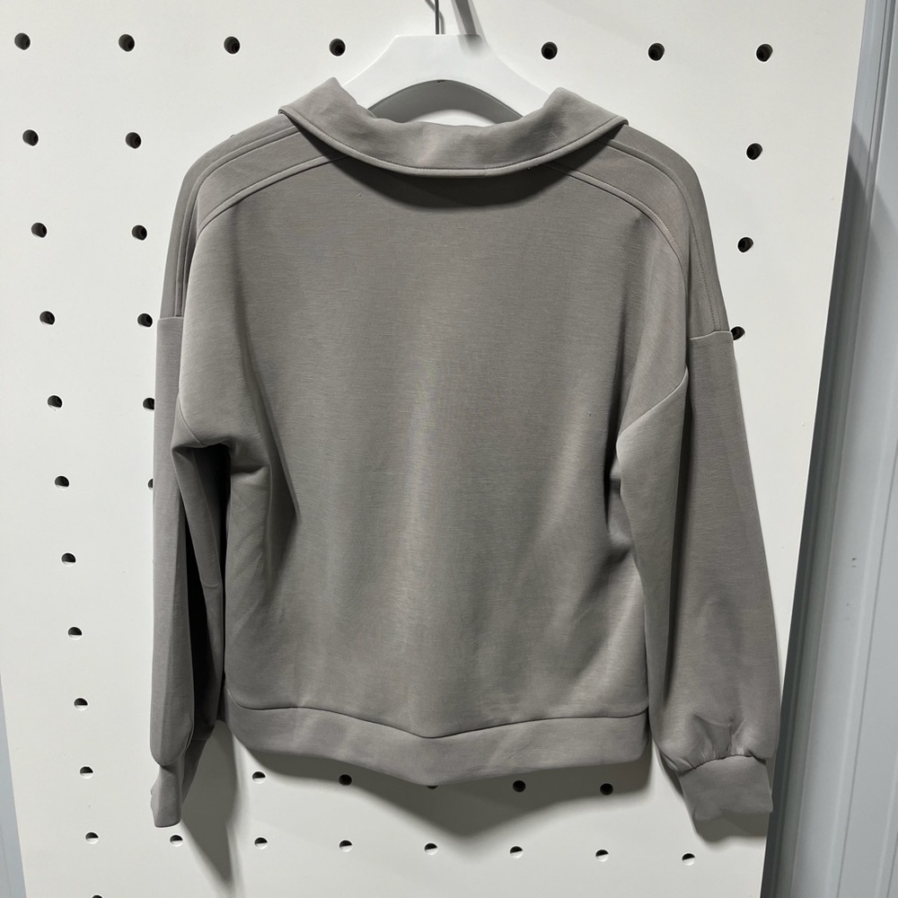 Gray Collared Pullover Sweatshirt Size L - Picture 3 of 5